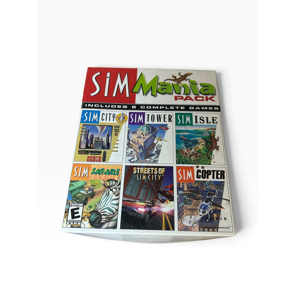 Vintage SimMania Pack Big Box PC Game 6 Games SimCity SimTower SimCopter